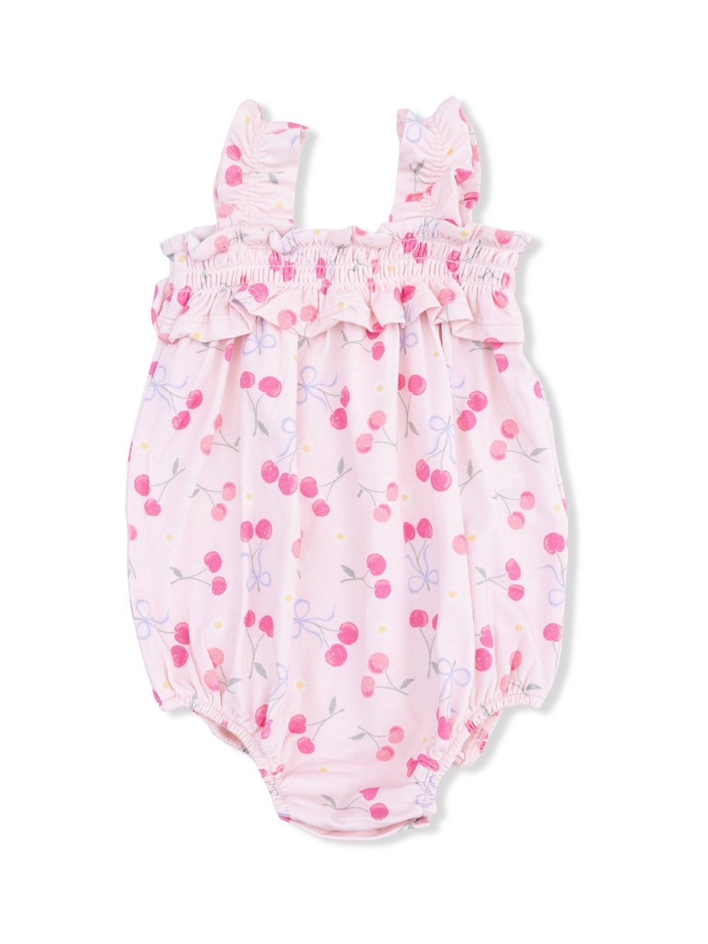 Angel Dear Pink Cherry Bows Print Baby Bubble Romper 0-3 months